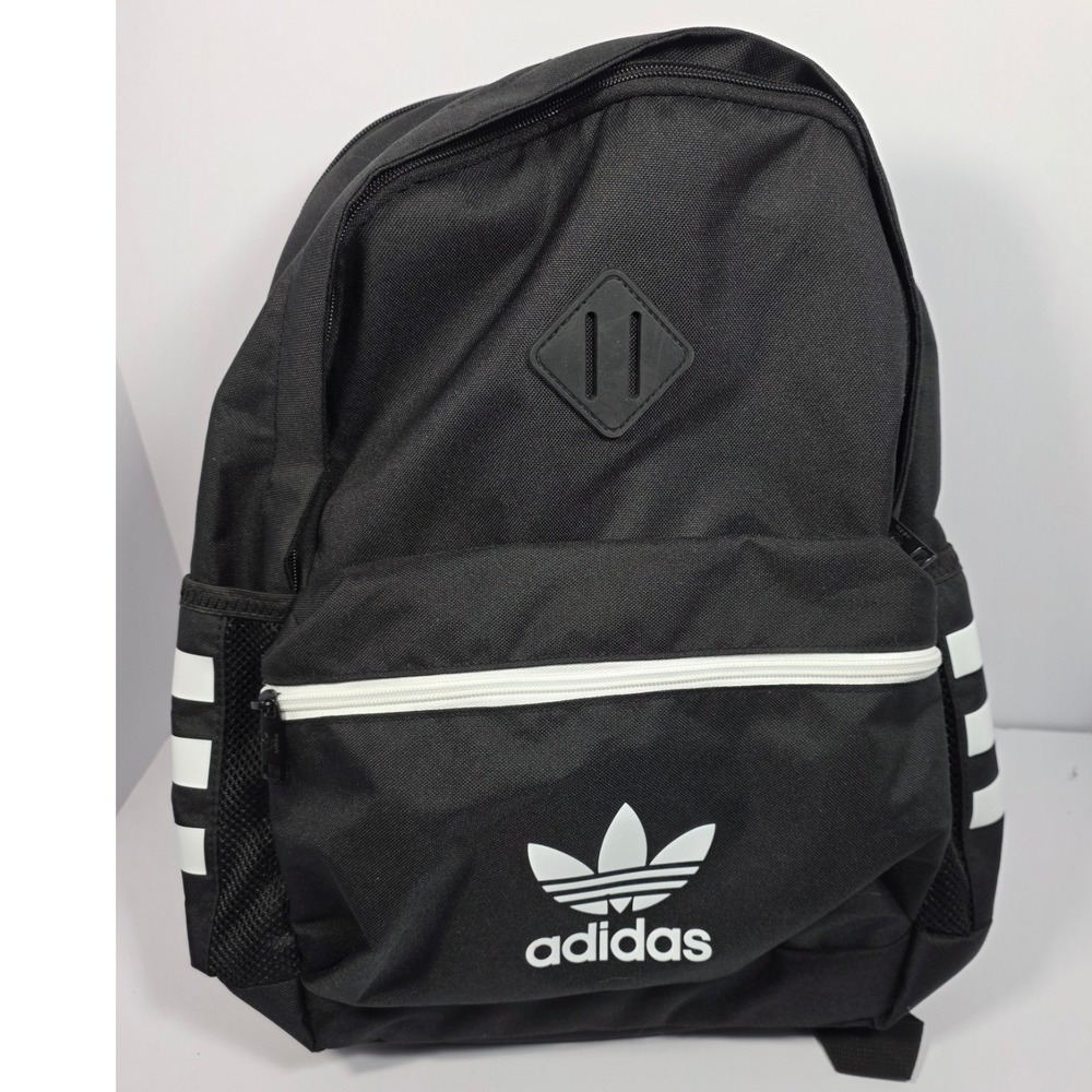 Adidas Originals Trefoil Backpack OS Black Canvas 3-Stripes School Sport Travel